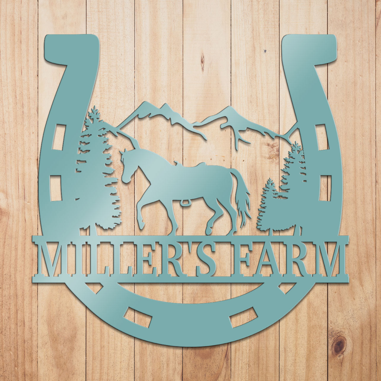Horse Shoe Metal Sign