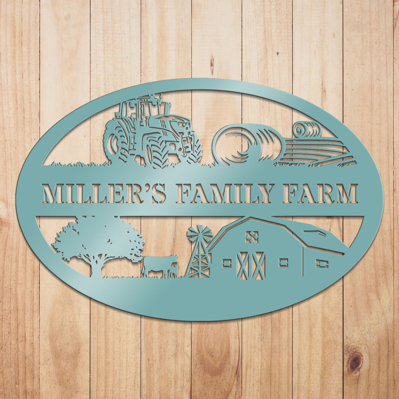 Farm Oval Metal Sign