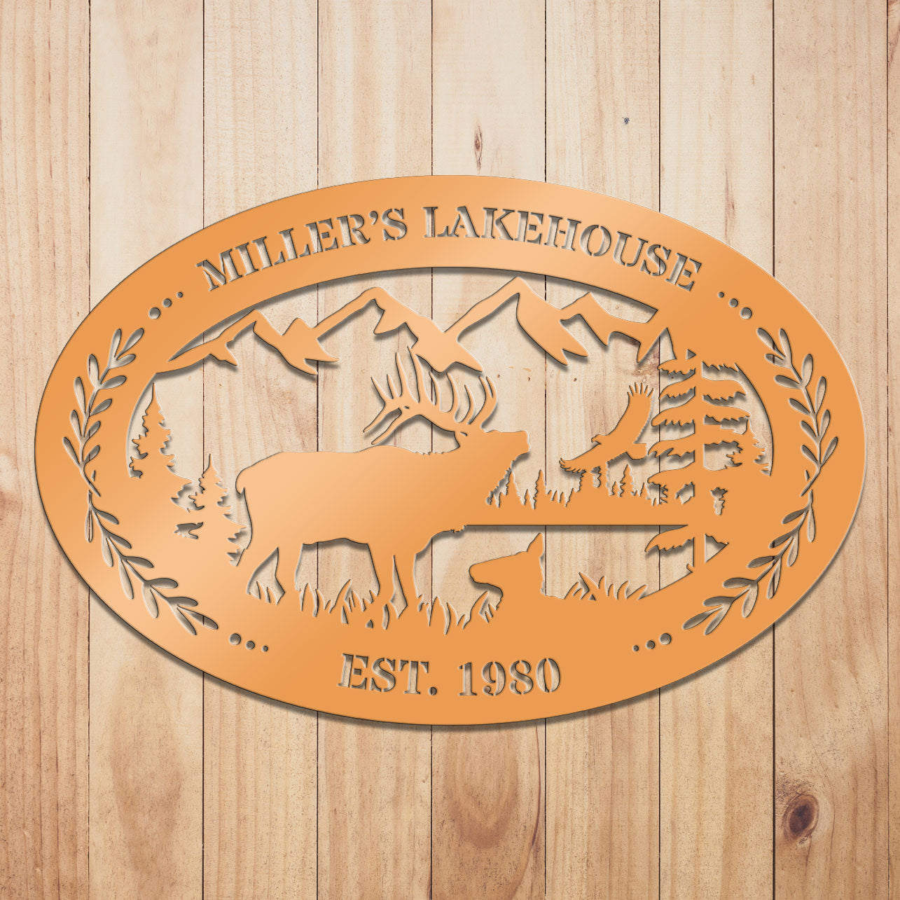 Elk Outdoor Oval Metal Sign