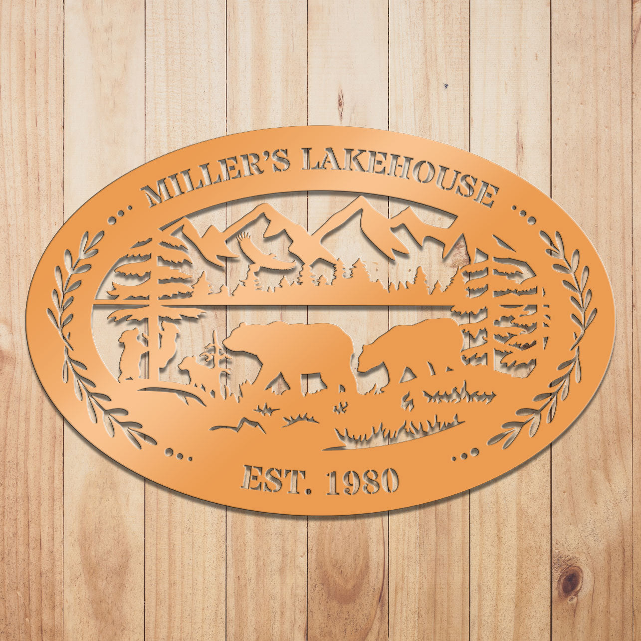 Outdoor Oval Metal Sign