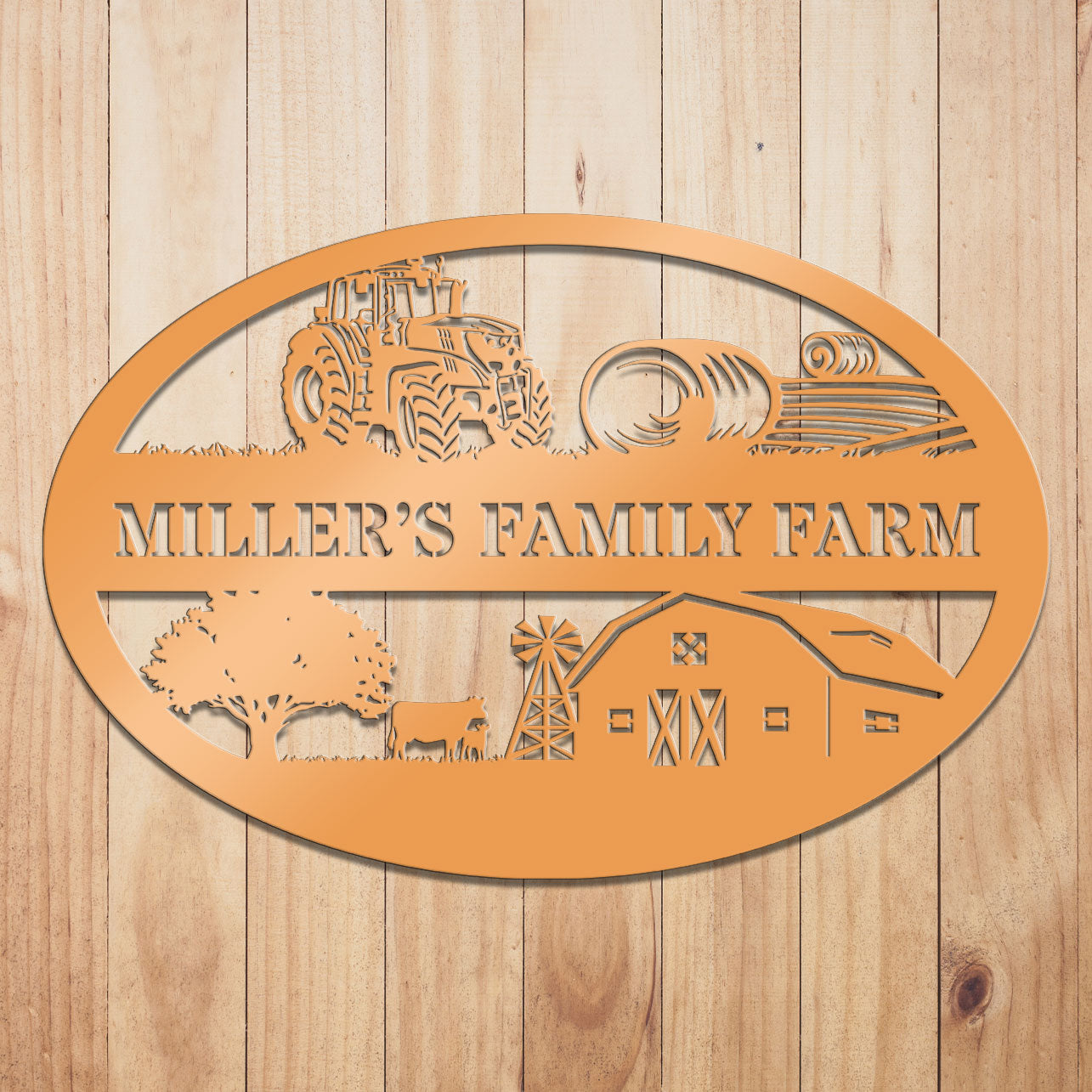 Farm Oval Metal Sign