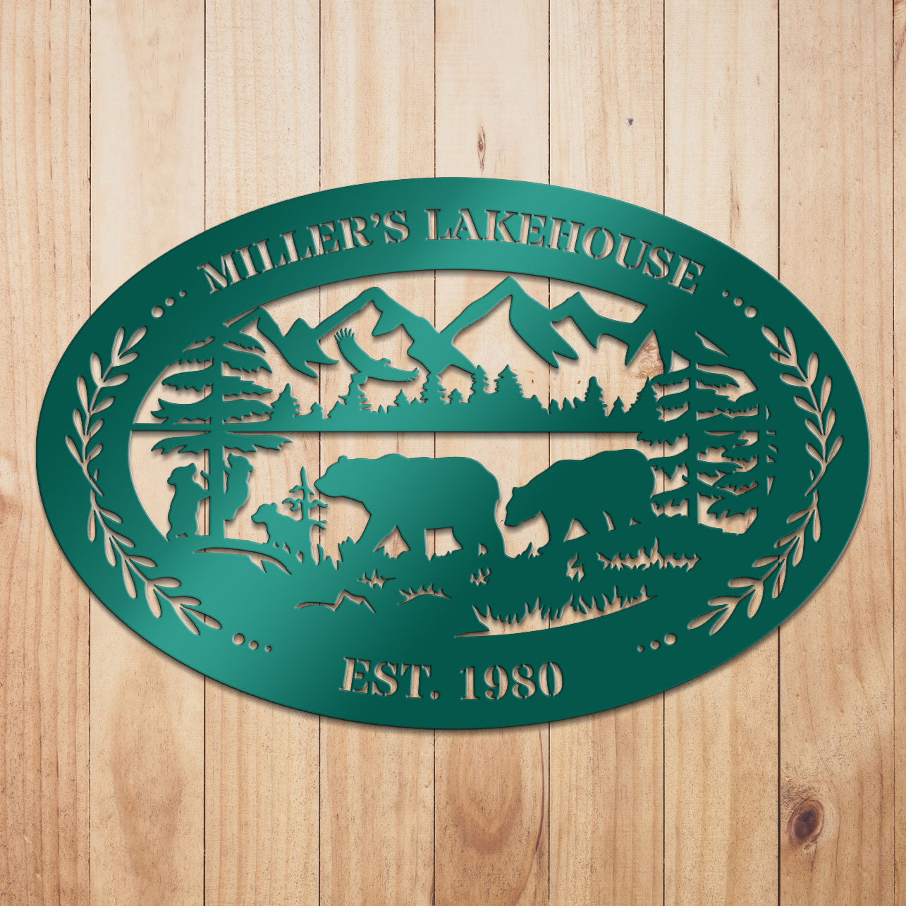 Outdoor Oval Metal Sign