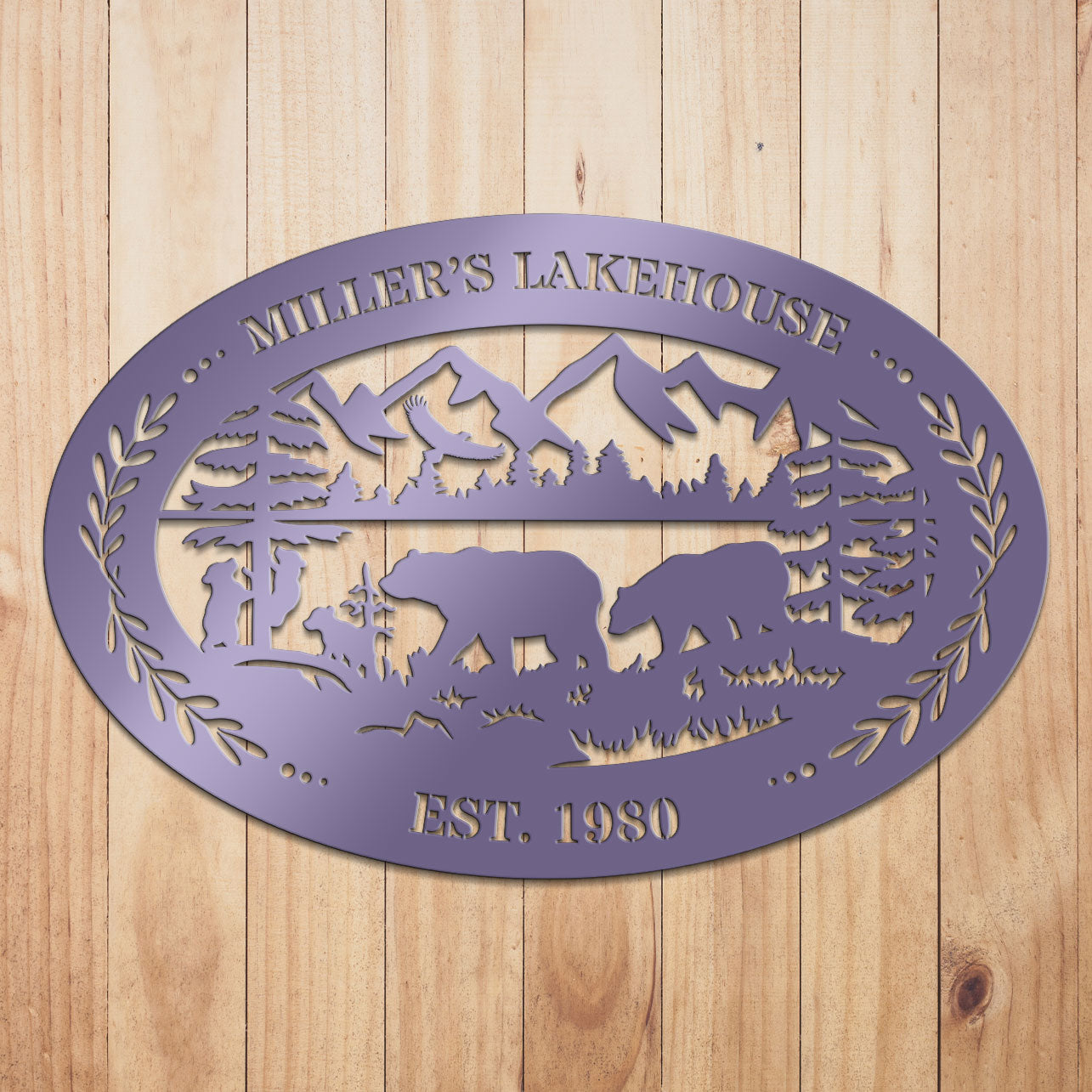 Outdoor Oval Metal Sign