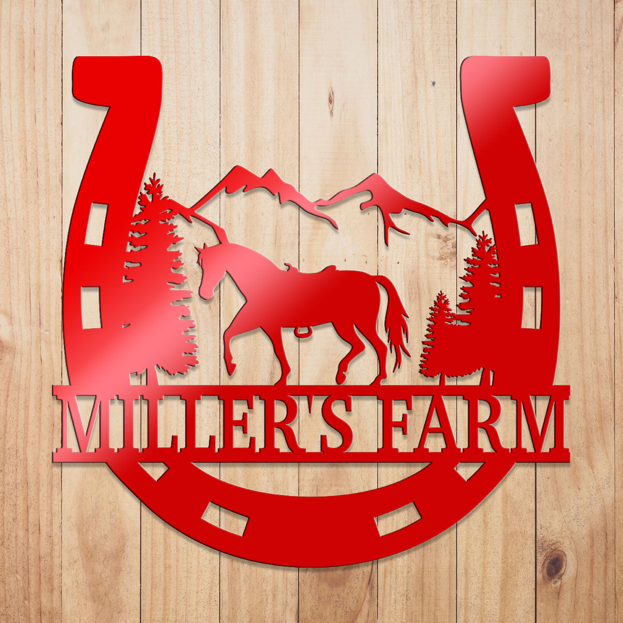 Horse Shoe Metal Sign