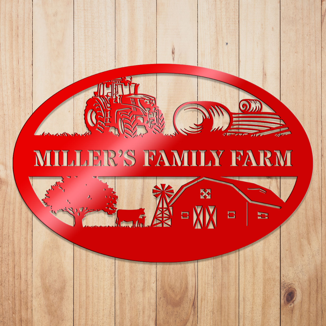 Farm Oval Metal Sign