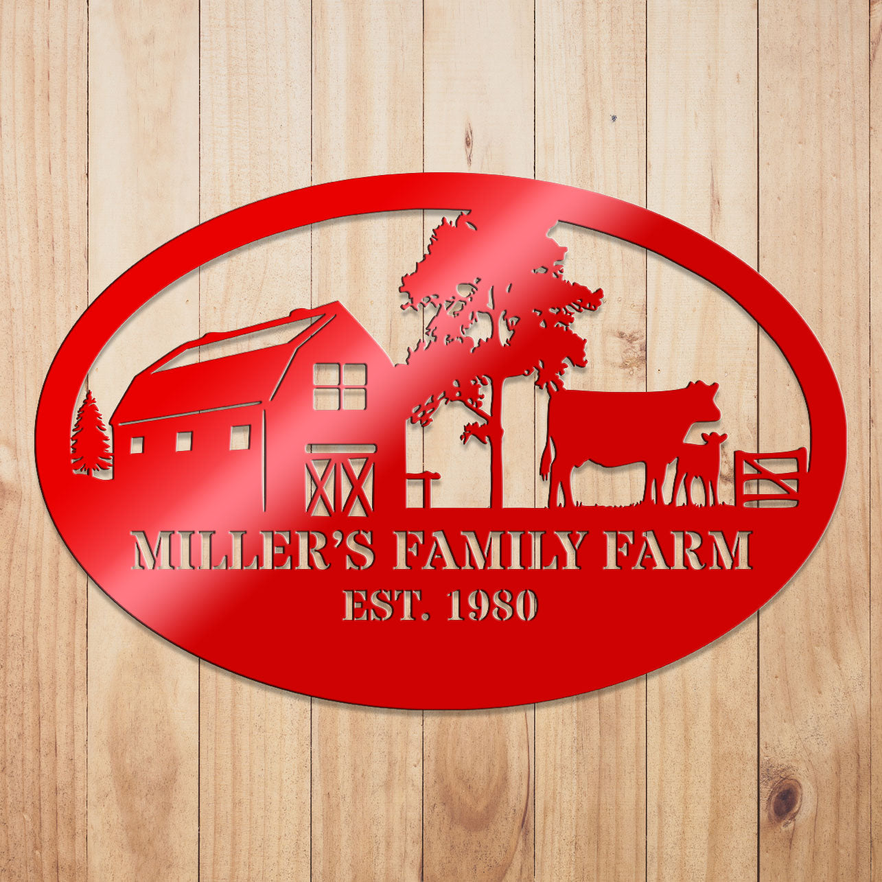Barn Oval Metal Sign