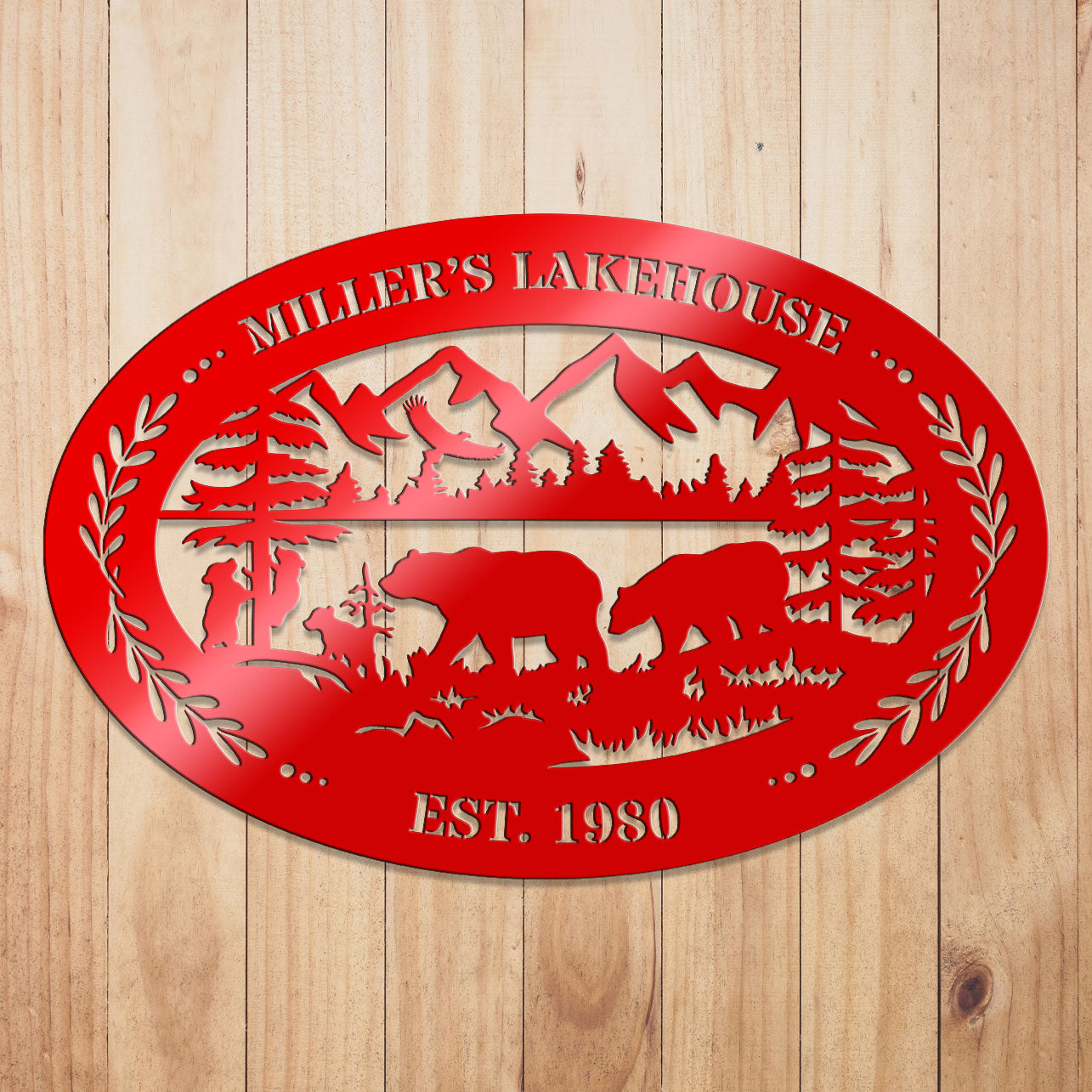 Outdoor Oval Metal Sign