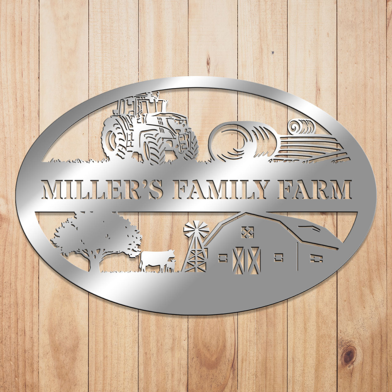 Farm Oval Metal Sign