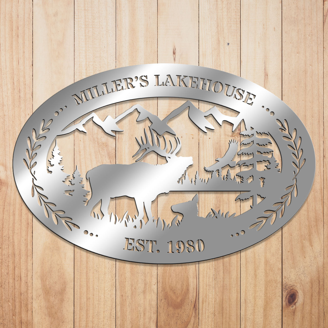 Elk Outdoor Oval Metal Sign