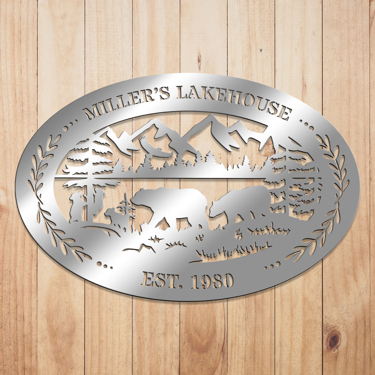 Outdoor Oval Metal Sign