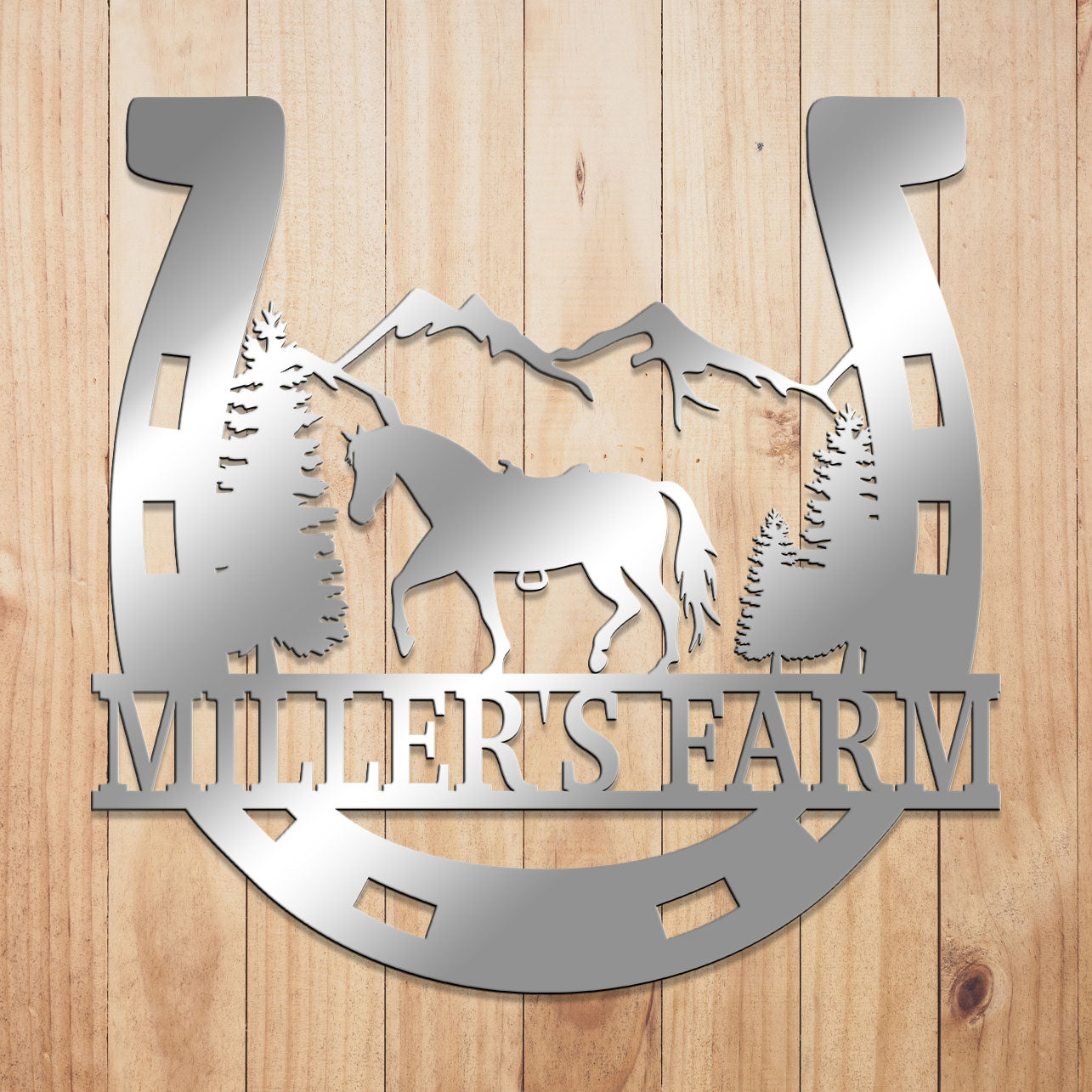 Horse Shoe Metal Sign