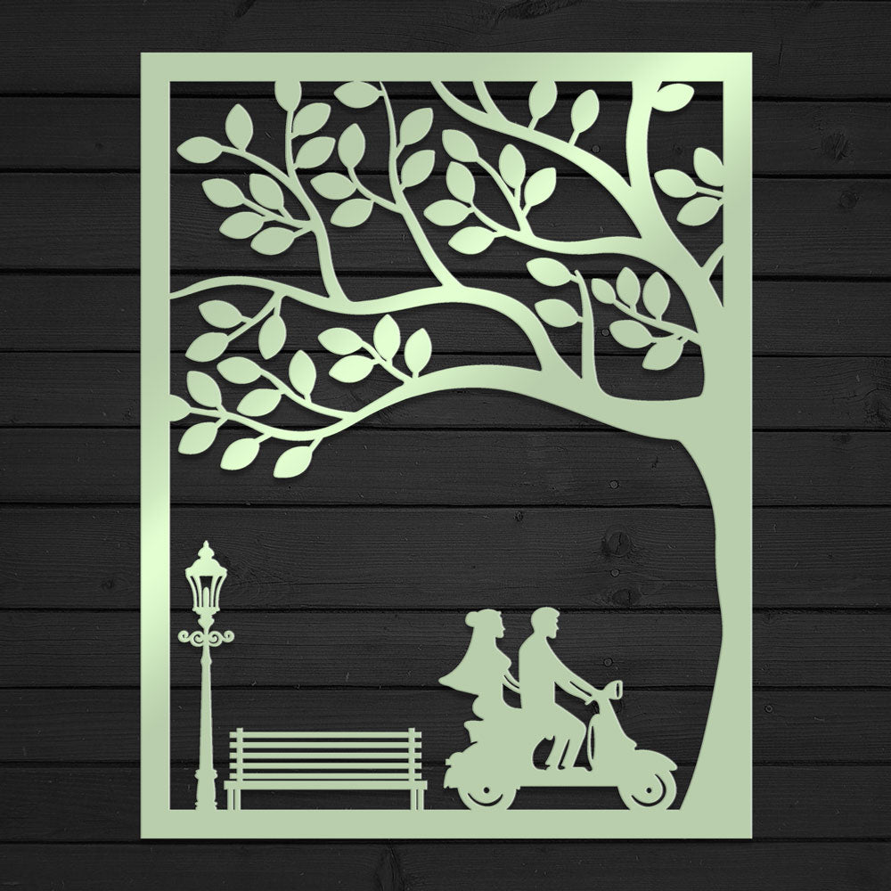 Vespa Couple Sign