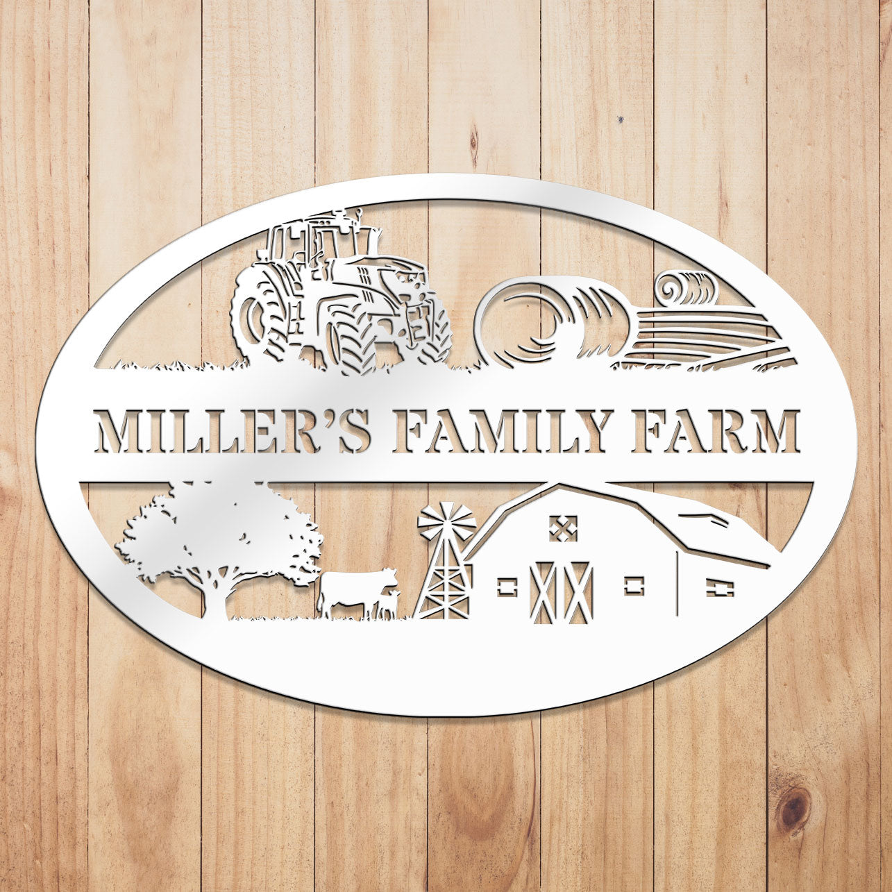 Farm Oval Metal Sign