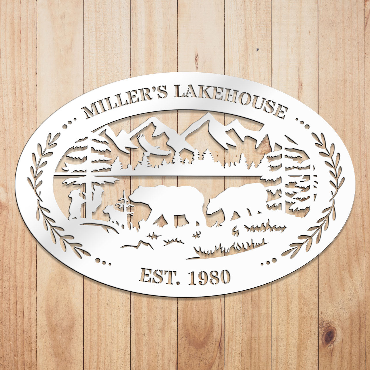 Outdoor Oval Metal Sign