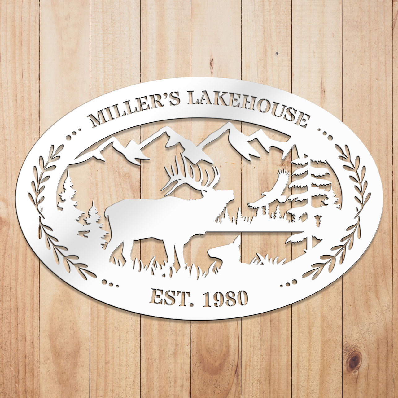 Elk Outdoor Oval Metal Sign