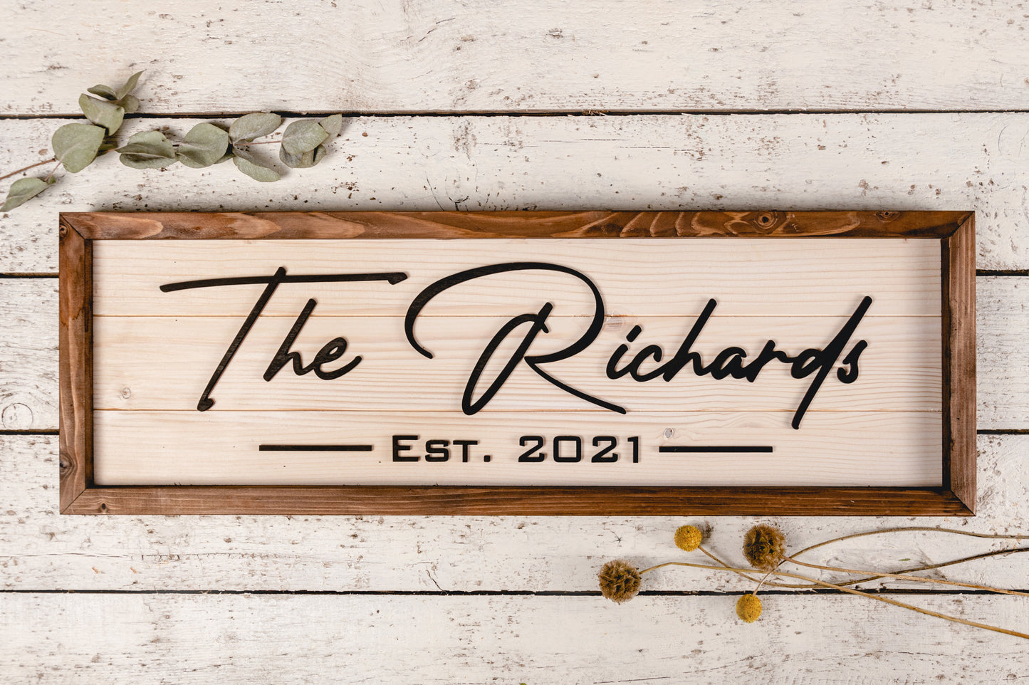 Framed Family Name Sign Craftmysign
