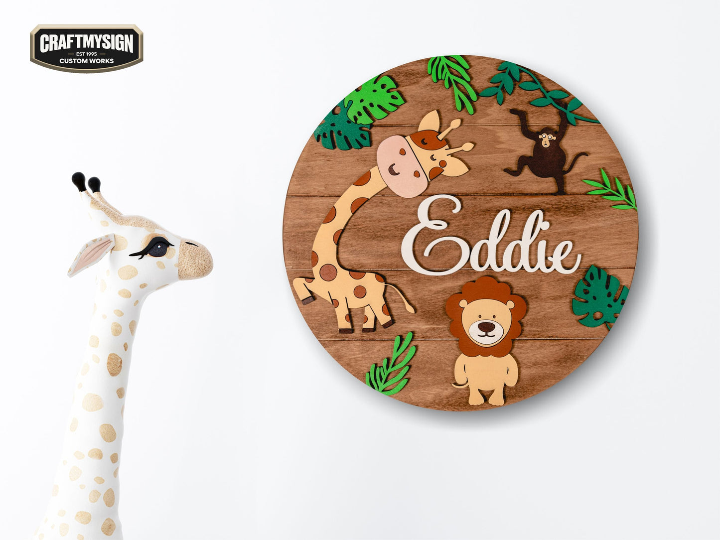 Jungle Nursery Name Sign Woodform Artcrafts