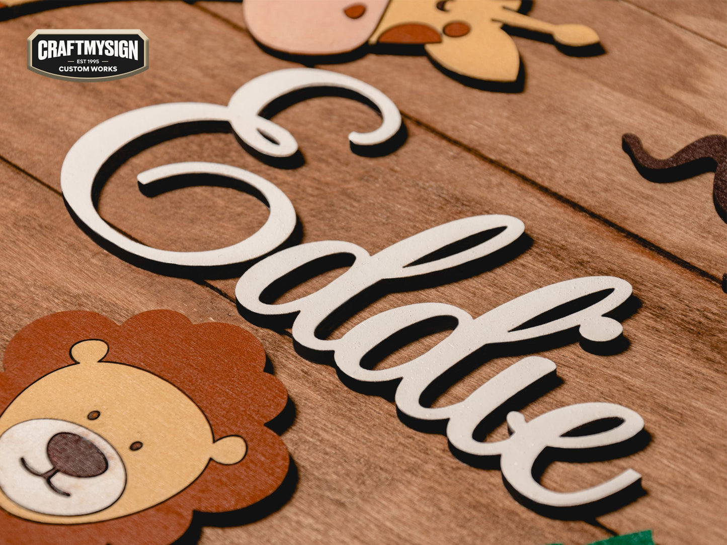 Jungle Nursery Name Sign Woodform Artcrafts