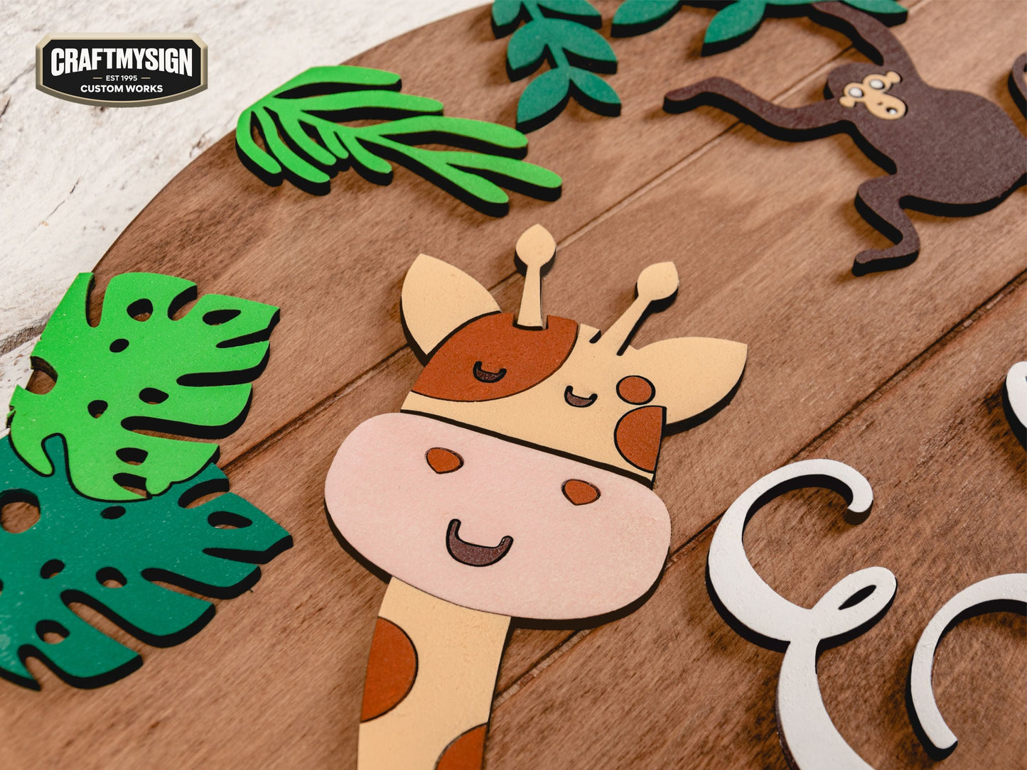 Jungle Nursery Name Sign Woodform Artcrafts