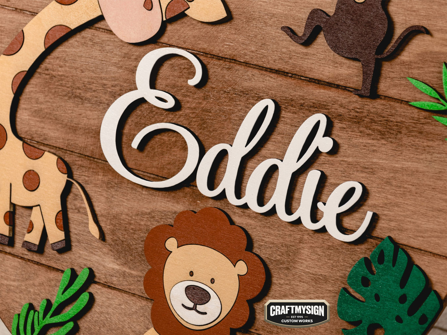 Jungle Nursery Name Sign Woodform Artcrafts