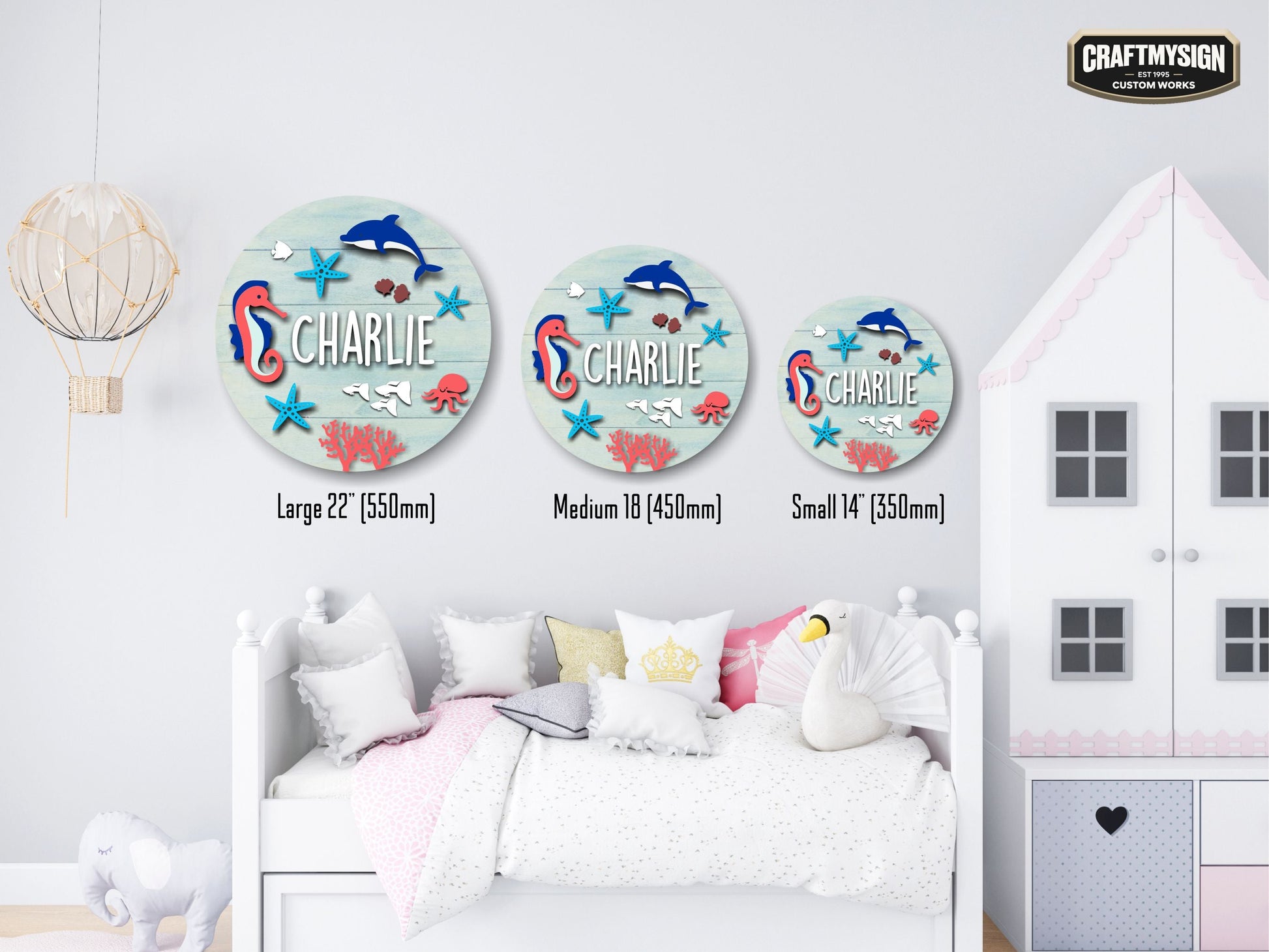 Ocean Nursery Name Sign Woodform Artcrafts