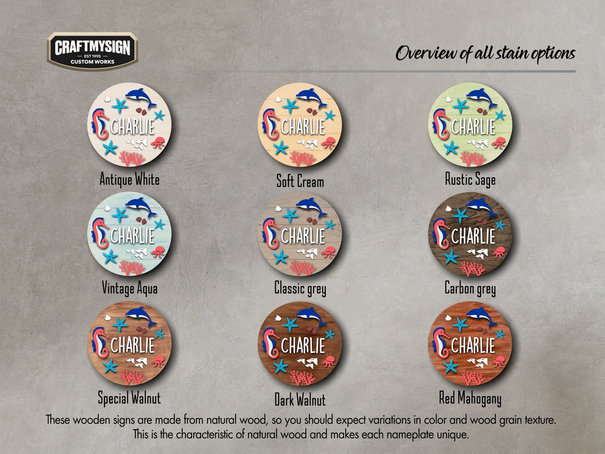 Ocean Nursery Name Sign Woodform Artcrafts