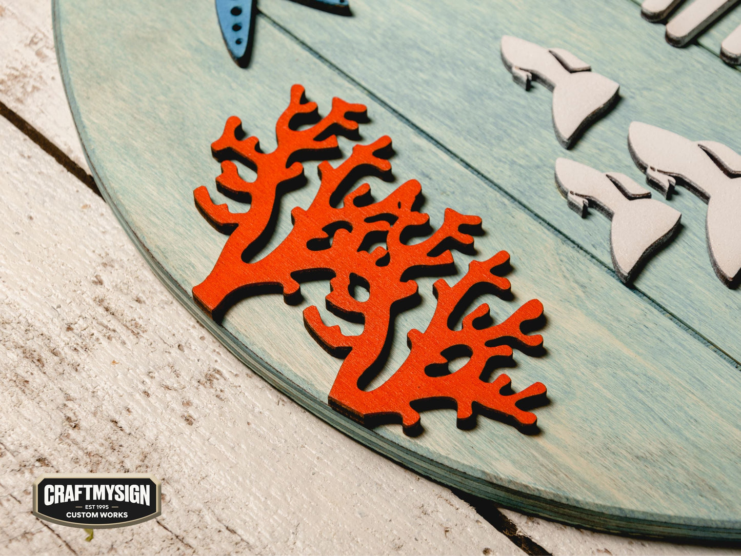 Ocean Nursery Name Sign Woodform Artcrafts