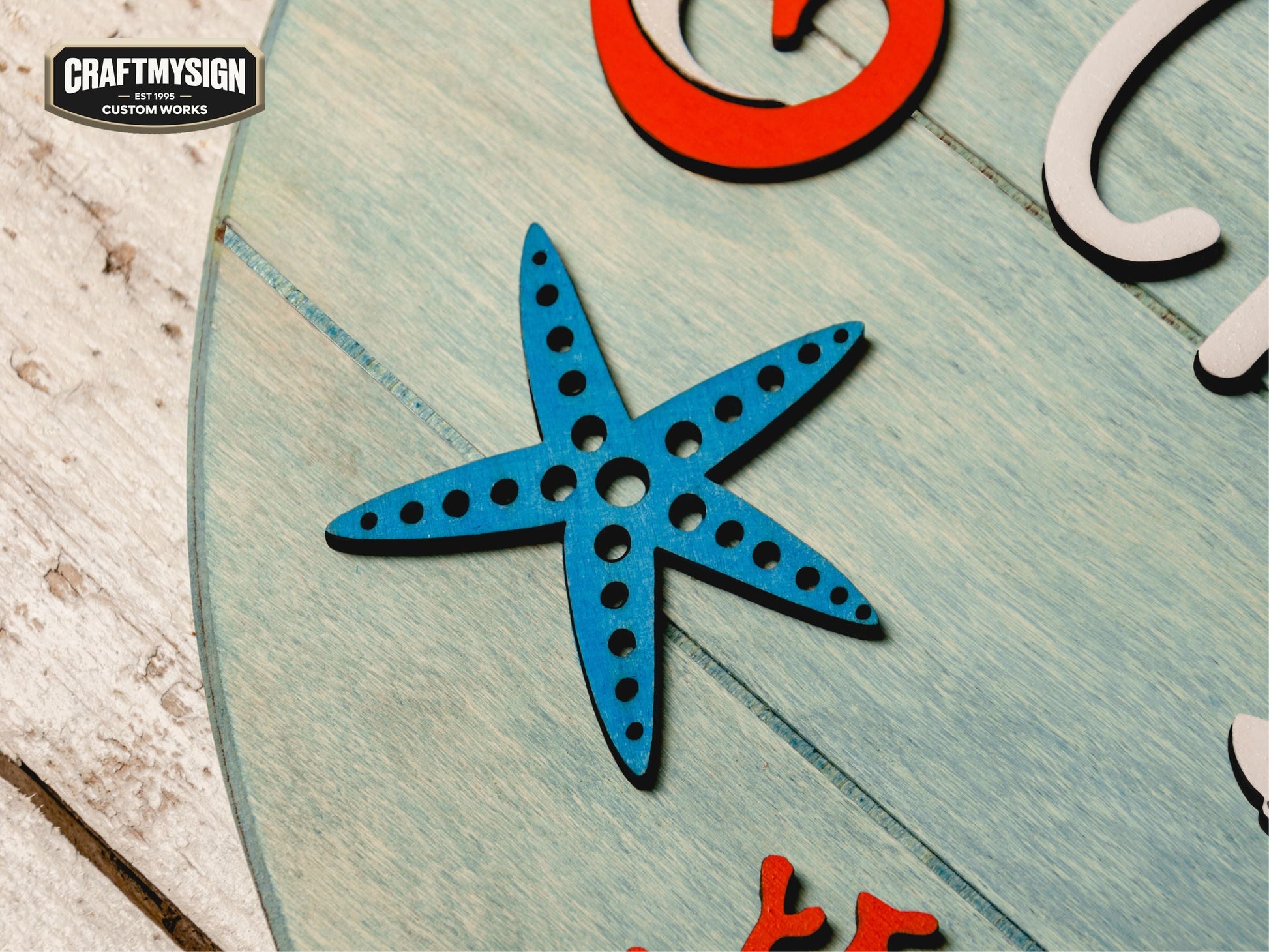 Ocean Nursery Name Sign Woodform Artcrafts