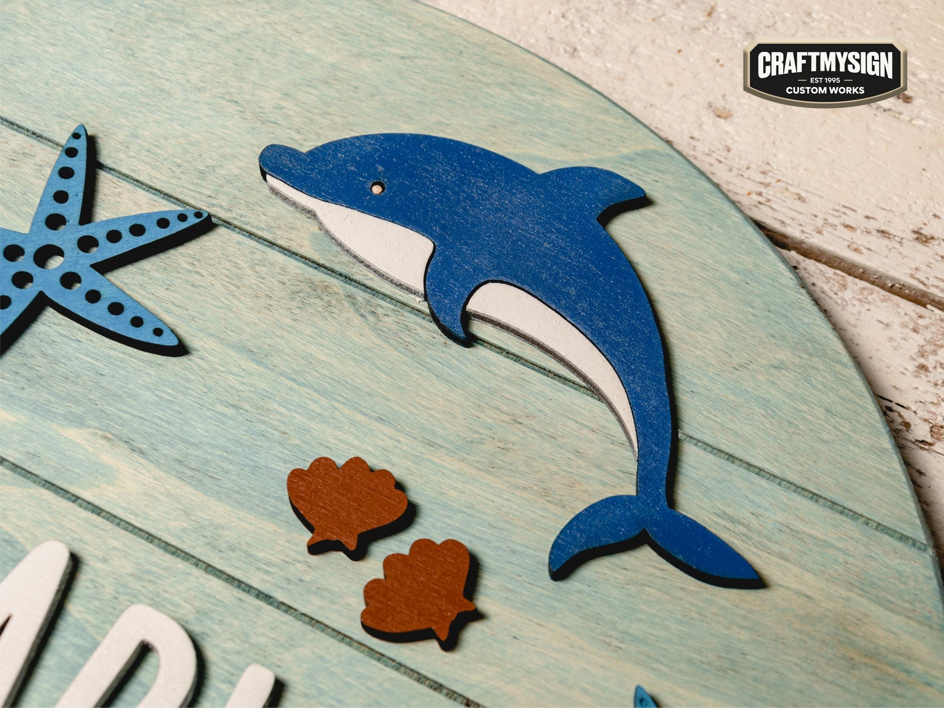 Ocean Nursery Name Sign Woodform Artcrafts