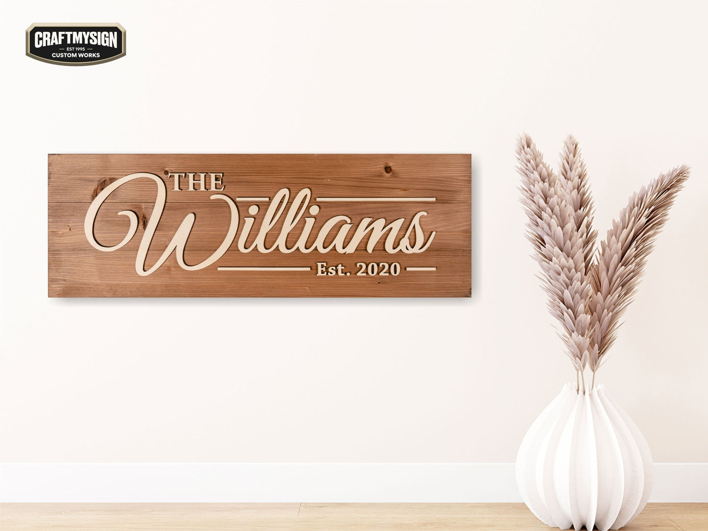 Rustic Family Name Sign Craftmysign