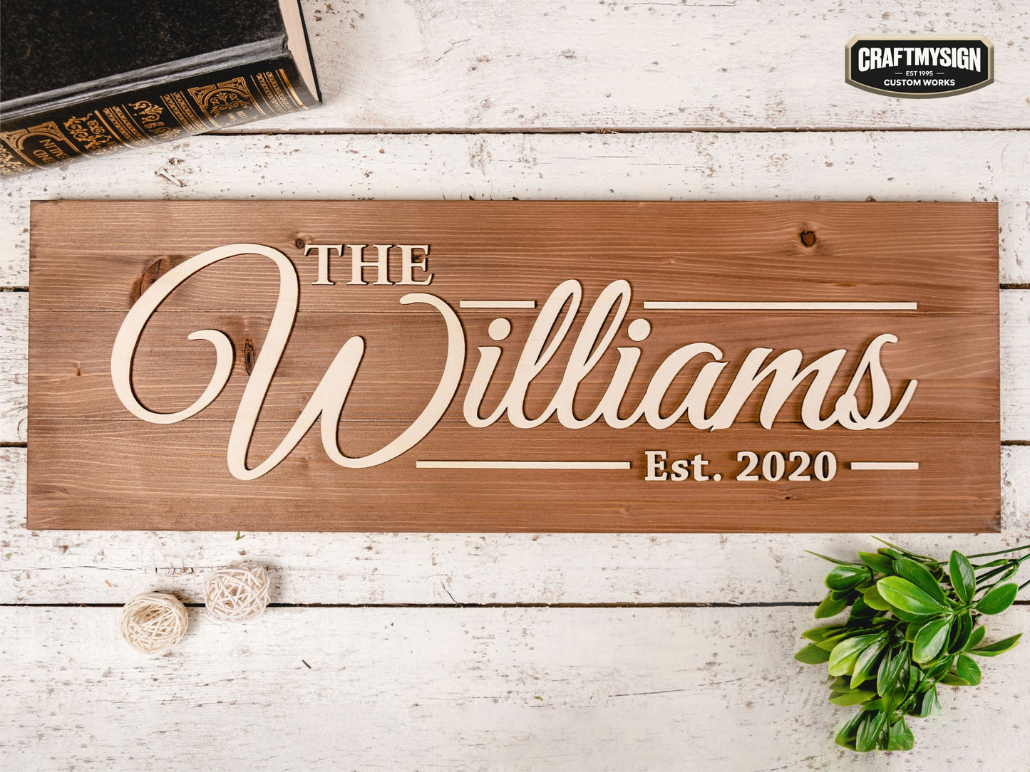 Rustic Family Name Sign Craftmysign