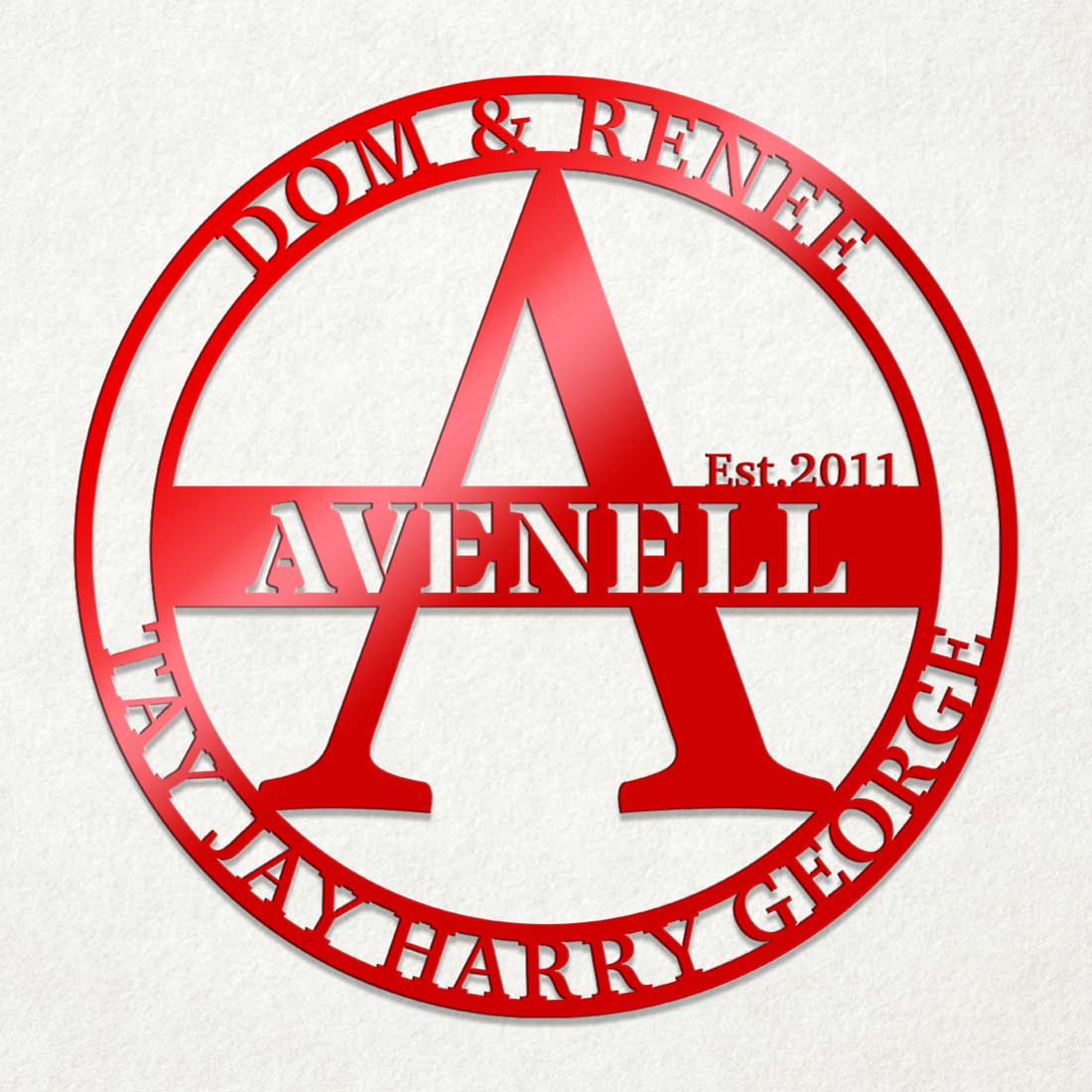 Family Multiple Name Sign