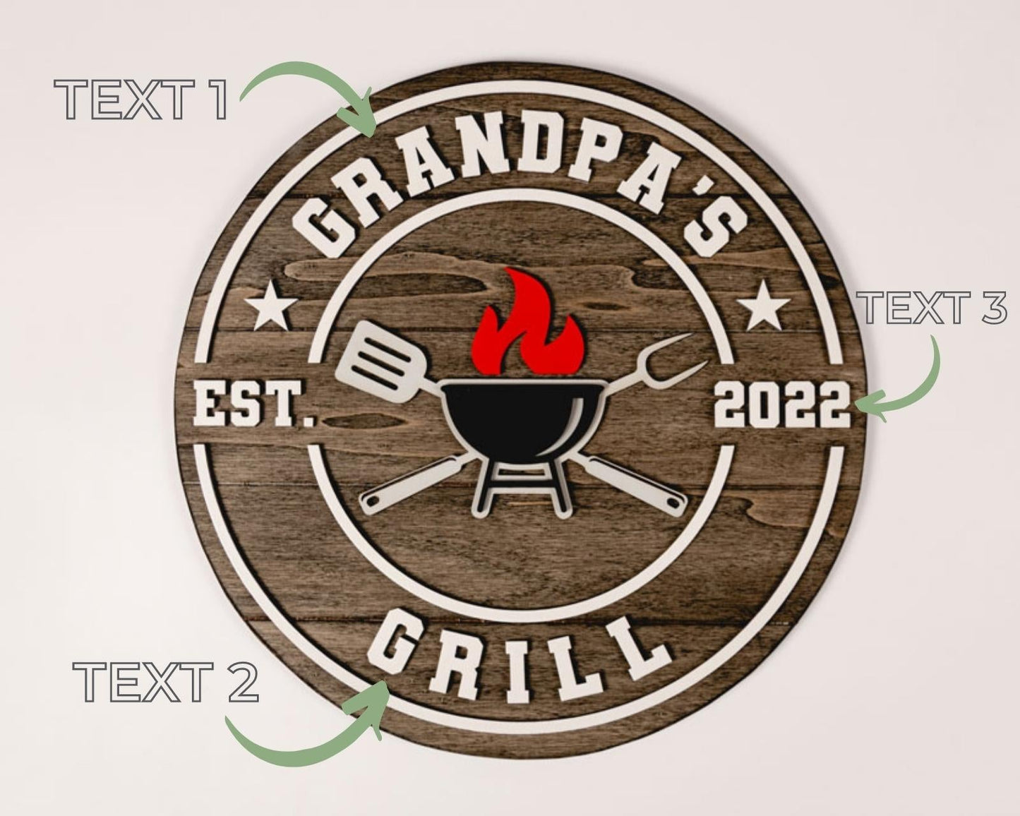Rounded Grill Sign Wooden Sign Craftmysign