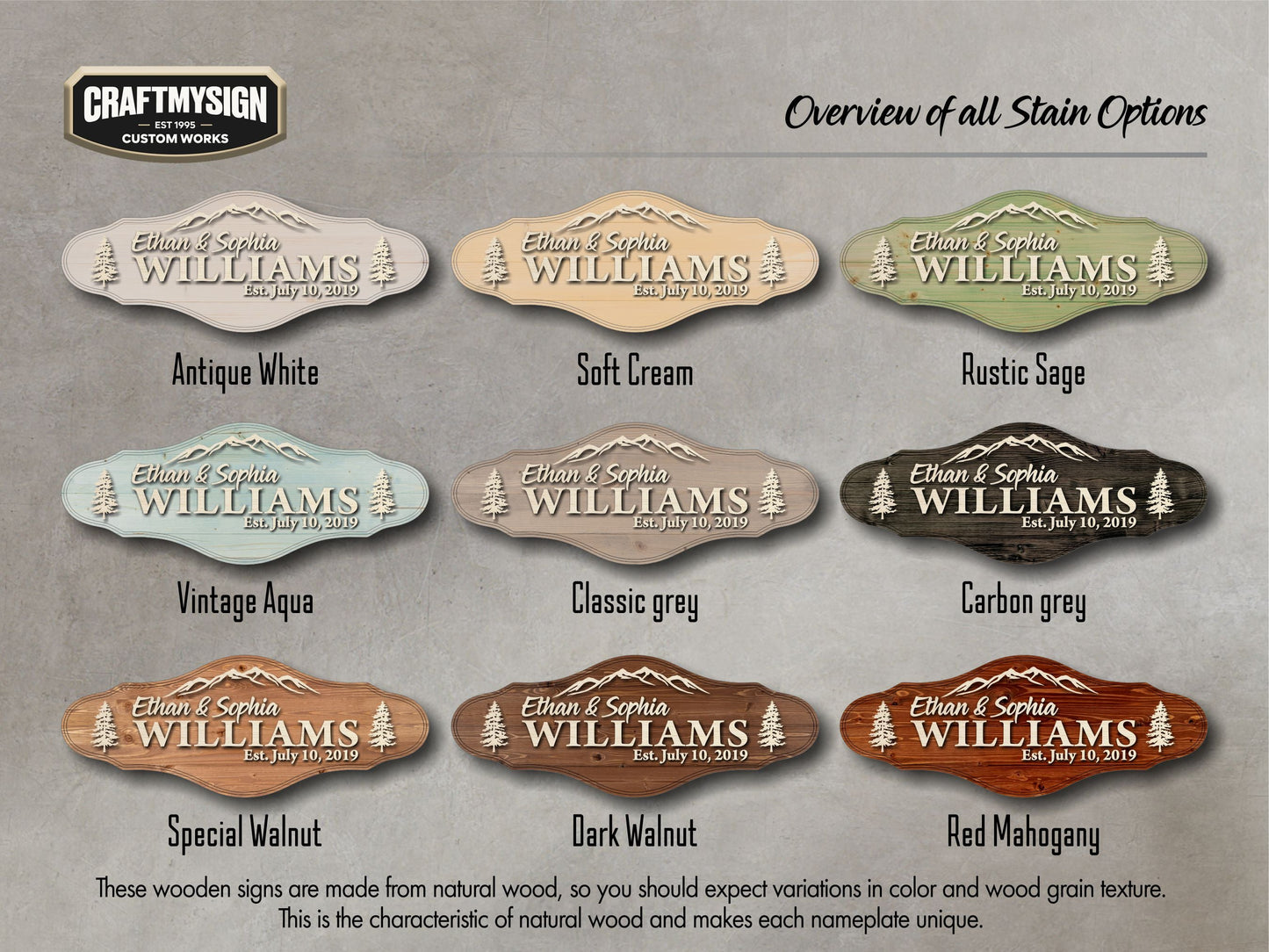 Mountain Family Name Sign Craftmysign
