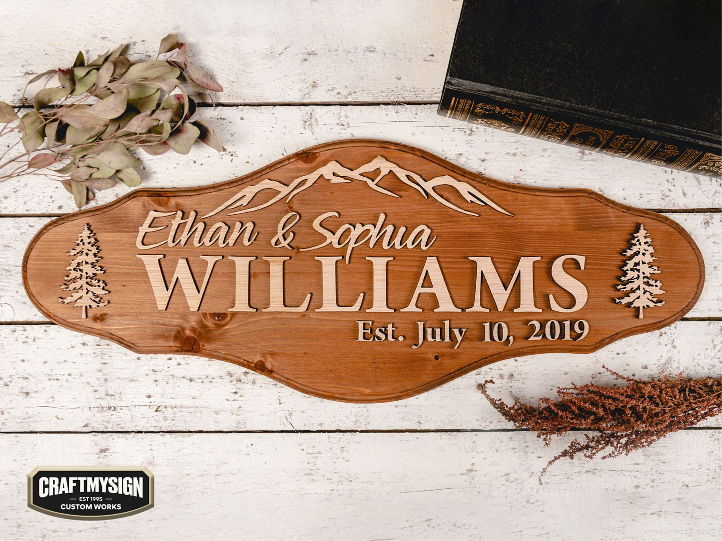 Mountain Family Name Sign Craftmysign