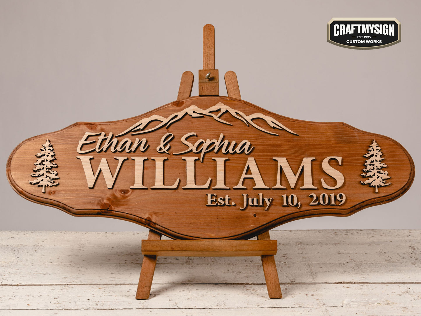 Mountain Family Name Sign Craftmysign