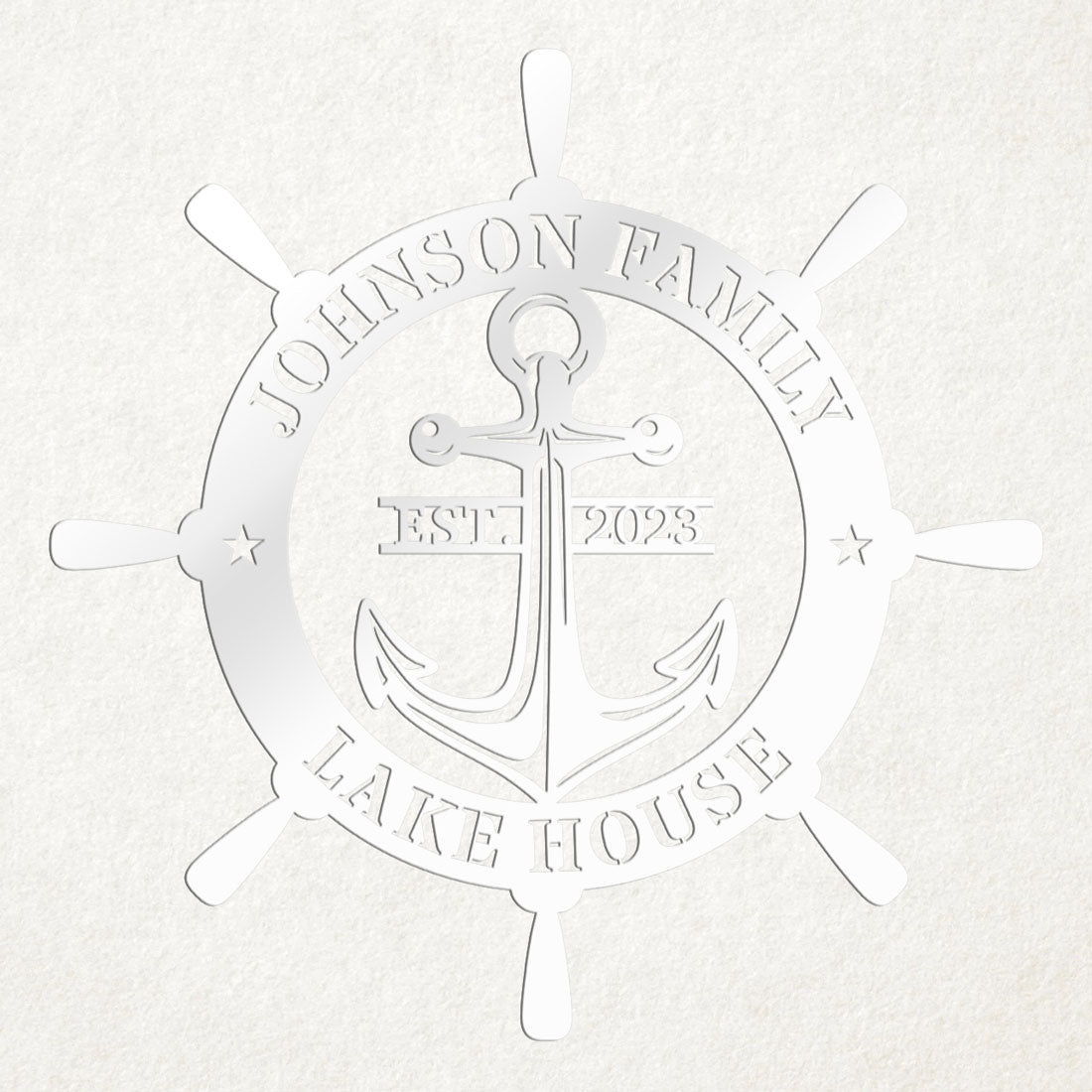 Ship Wheel Metal Sign