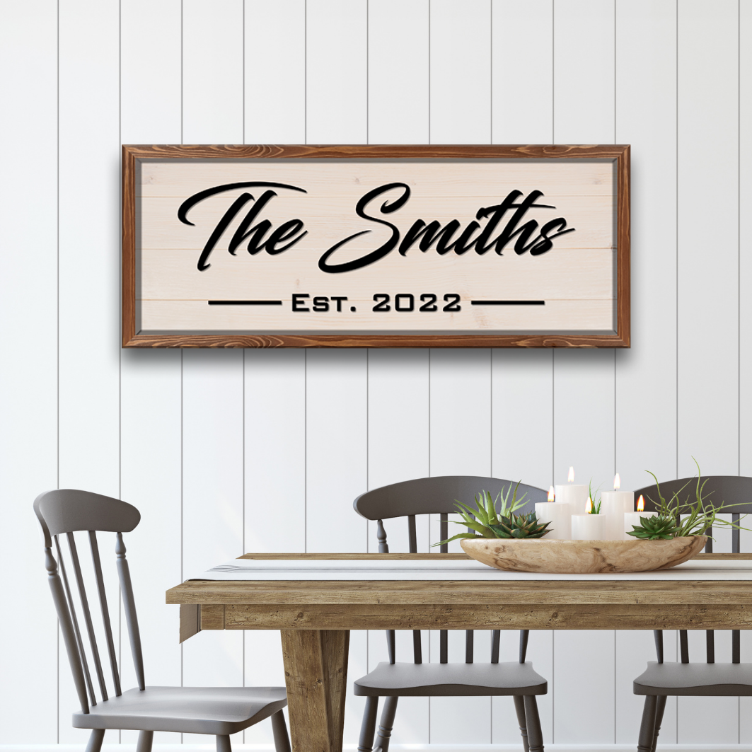 Framed Family Name Sign