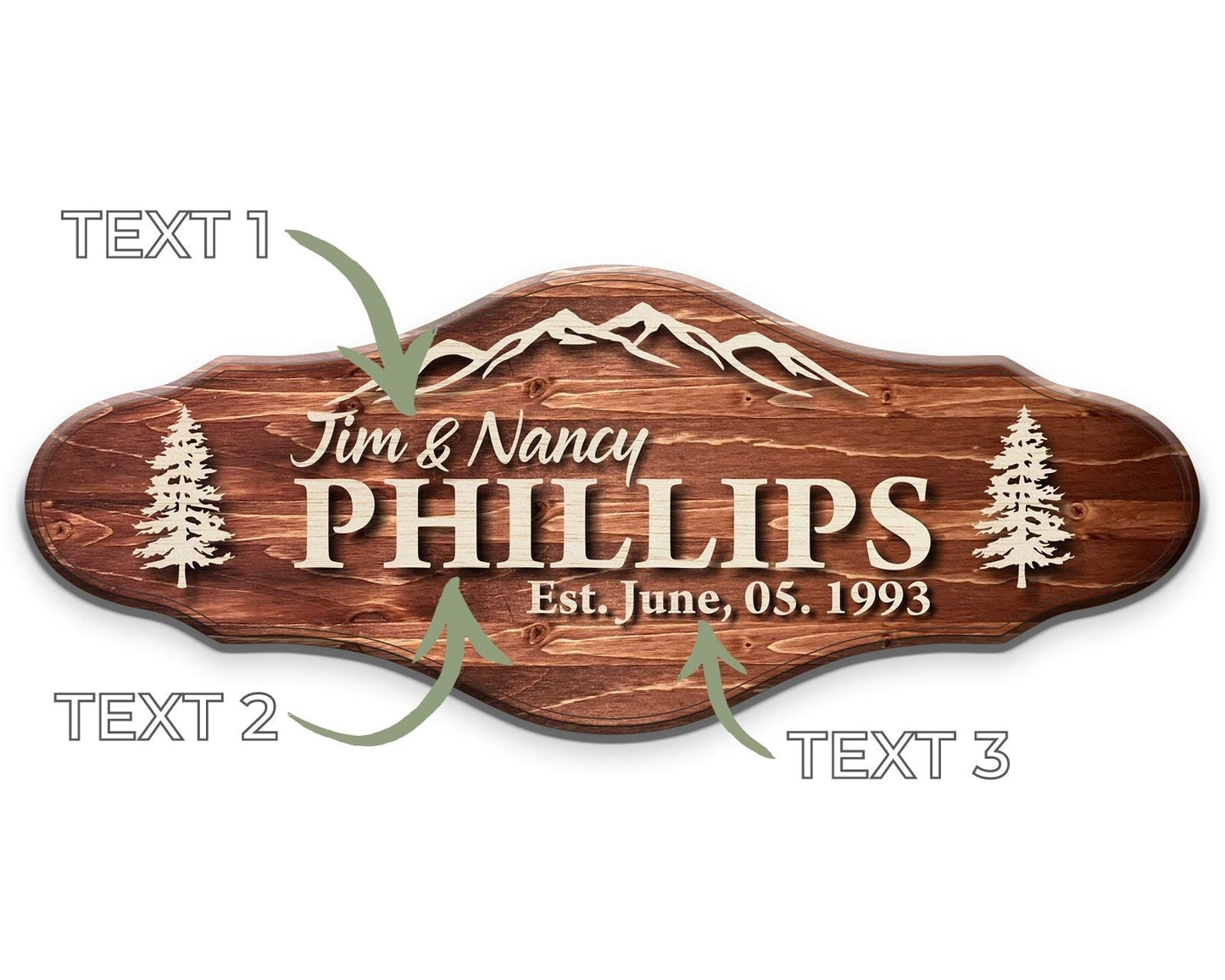 Mountain Family Name Sign Craftmysign