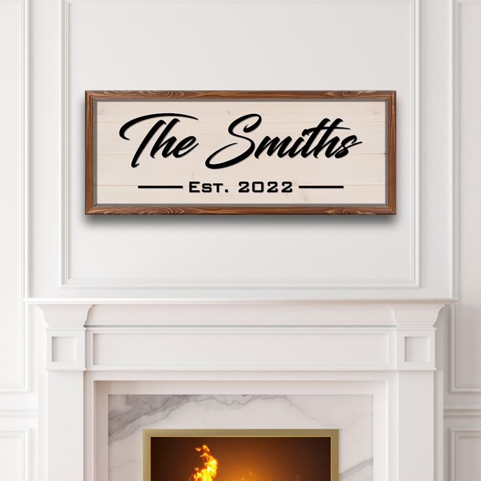 Framed Family Name Sign