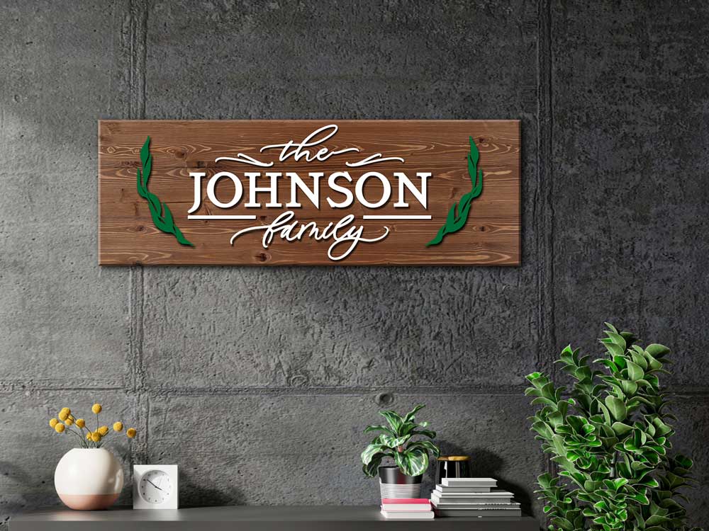 Wreath Family Name Sign