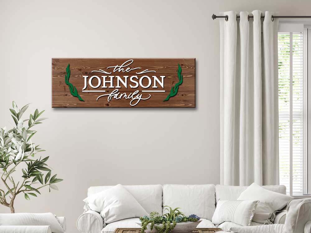 Wreath Family Name Sign