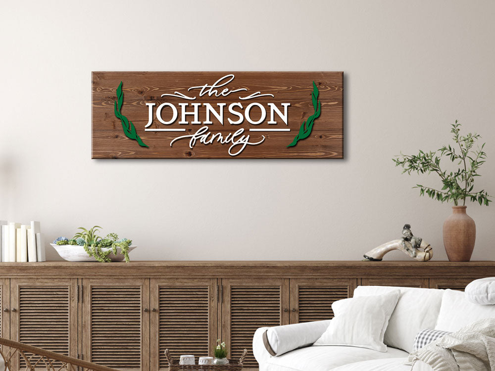 Wreath Family Name Sign