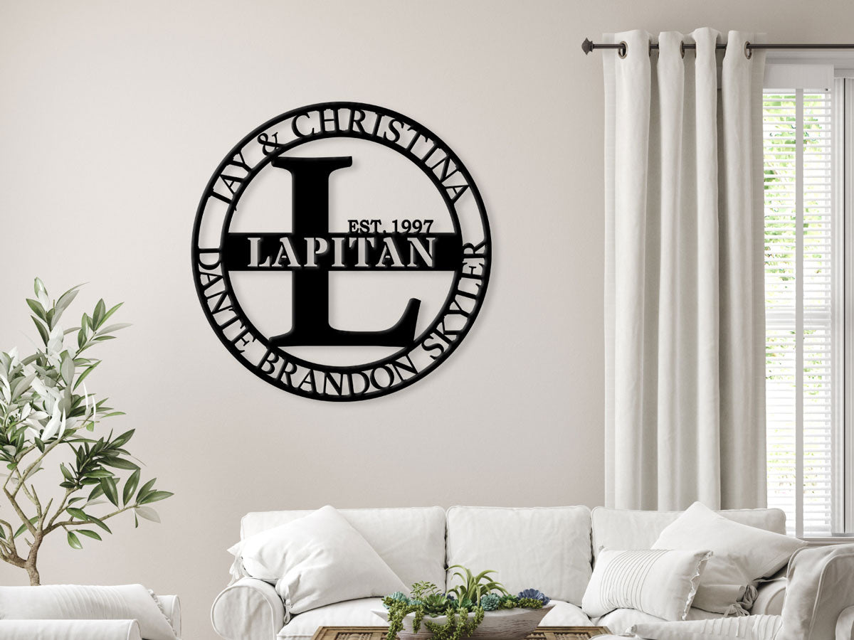Family Multiple Name Sign