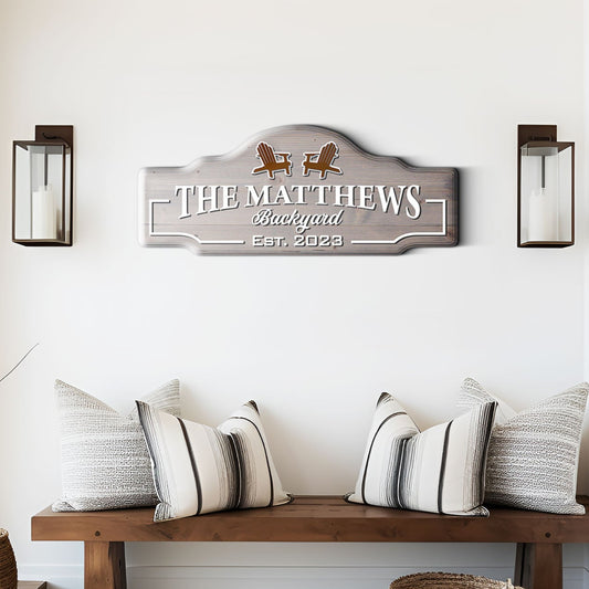 Backyard Wooden Sign