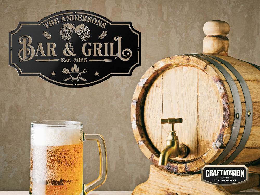 
                  
                    Bar & Grill Metal Sign
                  
                