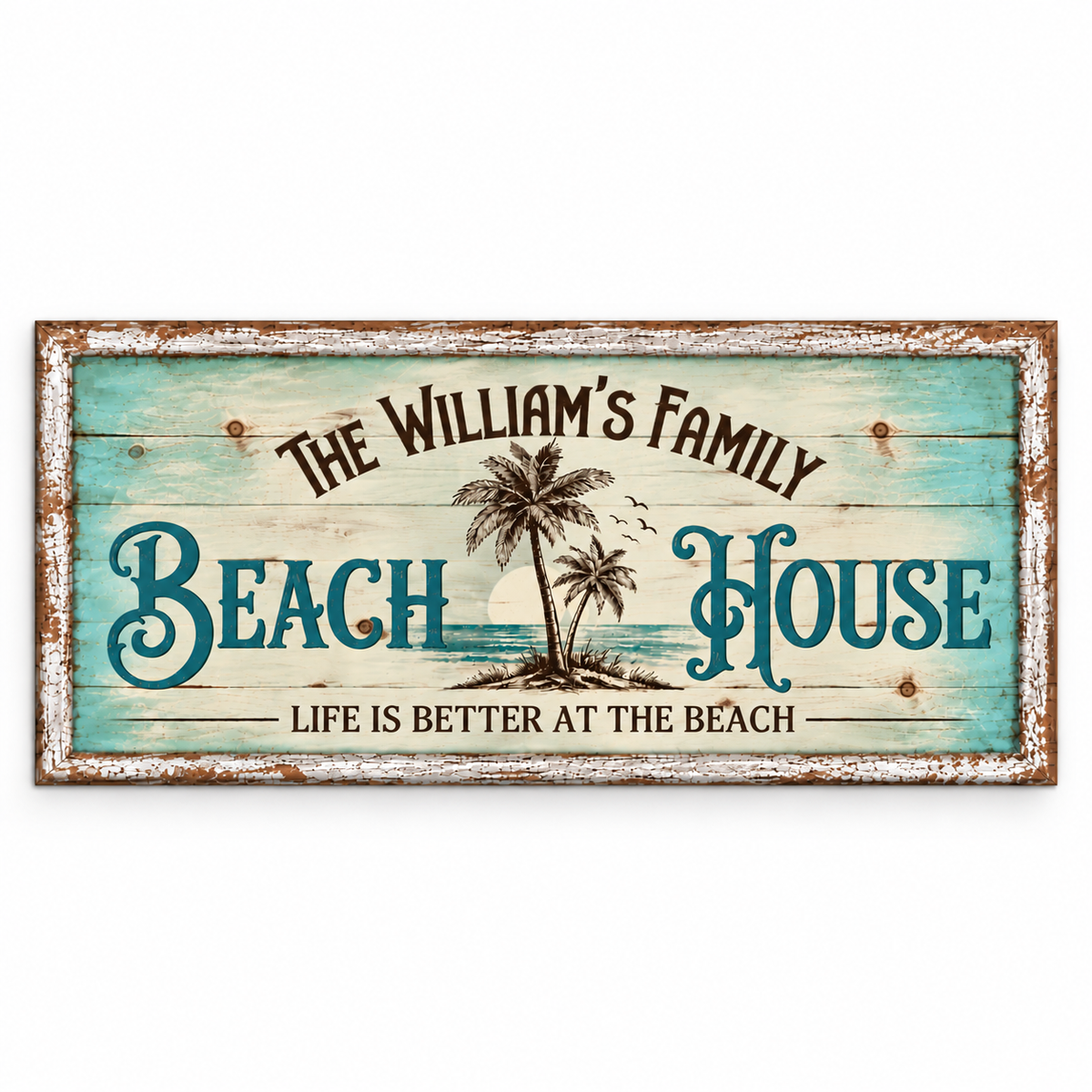 Personalized Beach House Canvas