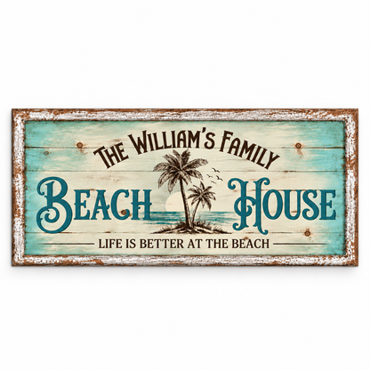 Personalized Beach House Canvas