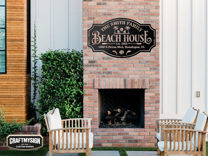 Beach House Metal Sign