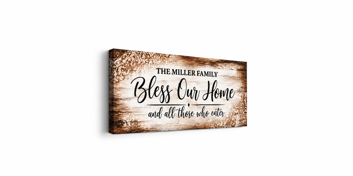 Personalized Family Name Canvas – Bless Our Home